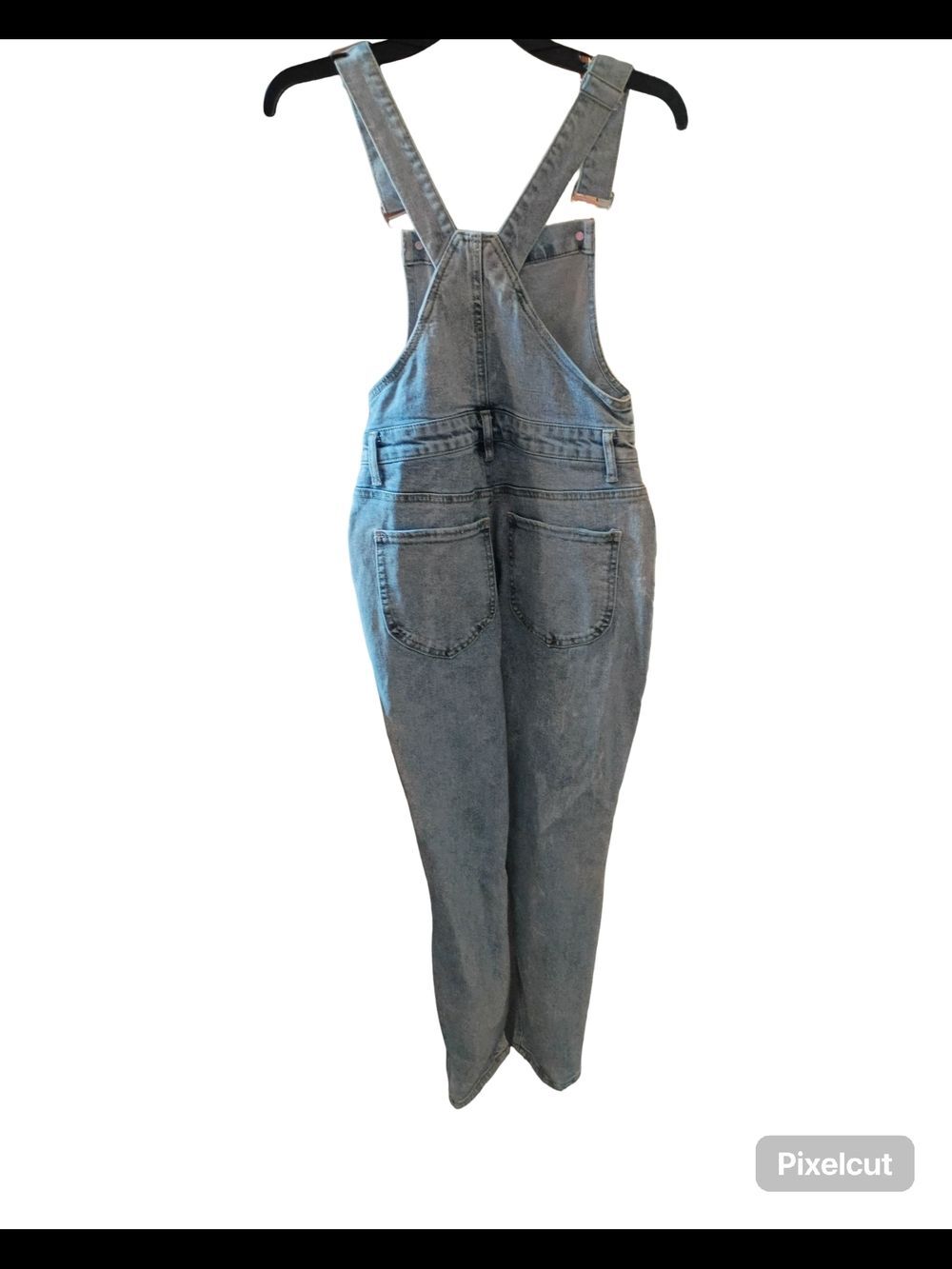 Light Blue Distressed Denim Overalls Size Small Women's 3-4 - Picture 3 of 15